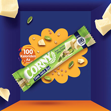 CORNY Tam Tahıl Bar Beyaz Çikolata Antep Fıstığı 20g x 12 Adet
