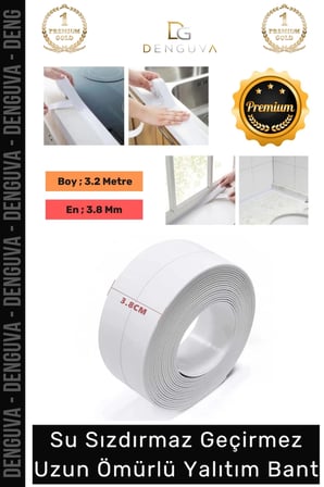Premium Su Geçirmez Sızdırmaz Dayanıklı Lavabo Pvc Kenar Küf Önleyici 3.2m 20 Adet İzolasyon Bant