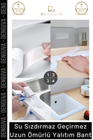 Premium Su Geçirmez Sızdırmaz Dayanıklı Lavabo Pvc Kenar Küf Önleyici 3.2m 20 Adet İzolasyon Bant