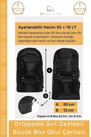 Ortopedik Su Geçirmez Konfor Modeli Fermuarlı Büyük Boy Çok Gözlü Bölmeli Kamp Outdoor Sırt Çantası