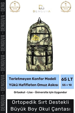 Büyük Boy Ortopedik & Terletmeyen Konfor Modeli Çok Gözlü Bölmeli Lise Ortaokul Okul Sırt Çantası
