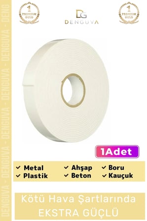 Süper Güçlü Uzun Ömürlü Kuvvetli Yapışkan Kolay Uygulanır İz Bırakmaz Çift Taraflı Köpük Bant