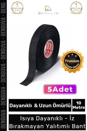 Premium Isıya Dayanıklı Aşınma Direnci Kalıntı Bırakmayan Alev Geciktirici 10mt Yalıtım Bant 5 Adet
