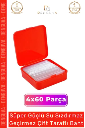 Süper Güçlü Yapışkan Kolay Çıkarılabilir Çok Amaçlı 60 Parça Çift Taraflı Şeffaf Bant 4 Adet