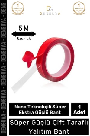 Ekstra Güçlü Çok Amaçlı Çift Taraflı Tamir Dış Mekan Montaj 5mt Silikon Şeffaf Bant 1 Adet