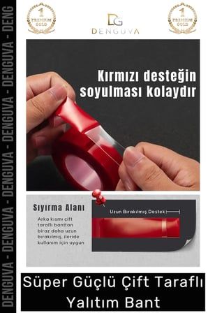 Ekstra Güçlü Çok Amaçlı Çift Taraflı Tamir Dış Mekan Montaj 5mt Silikon Şeffaf Bant 2 Adet