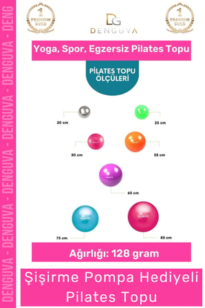 Profesyonel Seri Dayanıklı Yüksek Kalite Mini Gymball 20cm Pembe Pilates Topu Şişirme Pompa Hediyeli