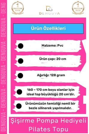 Profesyonel Seri Dayanıklı Yüksek Kalite Mini Gymball 20cm Pembe Pilates Topu Şişirme Pompa Hediyeli