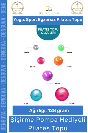 Profesyonel Seri Dayanıklı Yüksek Kalite Mini Gymball 20cm Mavi Pilates Topu Şişirme Pompa