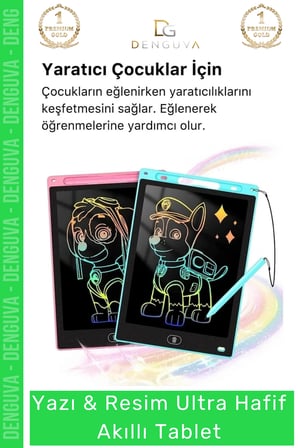 premium lcd ekranlı kalemli dijital çizim tableti yazı tahtası boyama resim akıllı tablet 12 inc