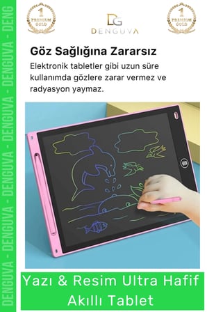 premium lcd ekranlı kalemli dijital çizim tableti yazı tahtası boyama resim akıllı tablet 12 inc