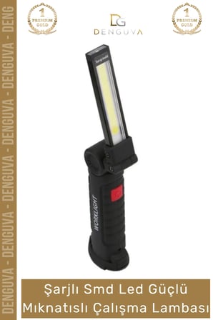Premium Seri 3 Modlu Beyaz Gün Işığı Mıknatıslı Şarjlı Smd Led Güçlü Mıknatıslı Çalışma Lambası
