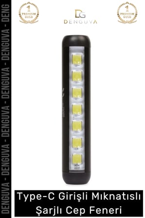 Premium Seri 4 Modlu 70 Metre Mesafeli 1200 mAh Type-C Girişli Mıknatıslı Şarjlı Cep Feneri