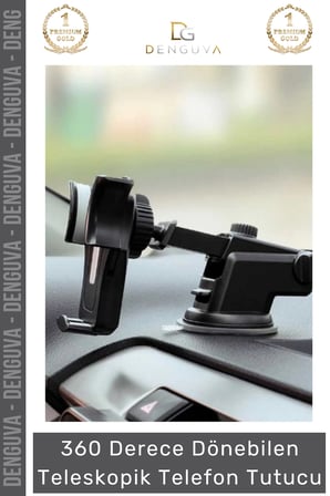 Premium Dayanıklı Vantuzlu Sağlam Çok Fonksiyonlu 360 Derece Dönebilen Teleskopik Telefon Tutucu