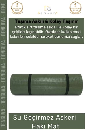 Özel Su Geçirmez 182x60cm Hafif Pratik Dayanıklı Isı Yalıtım 12mm Kalınlık Köpük Askeri Haki Mat