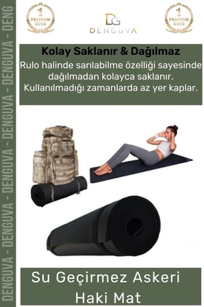 Özel Su Geçirmez 182x60cm Hafif Pratik Dayanıklı Isı Yalıtım 12mm Kalınlık Köpük Askeri Haki Mat