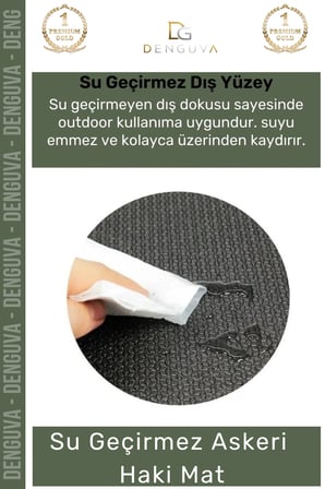 Özel Su Geçirmez 182x60cm Hafif Pratik Dayanıklı Isı Yalıtım 12mm Kalınlık Köpük Askeri Haki Mat