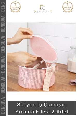 Özel Üretim Kumaş Fermuarlı Dayanıklı Çamaşır Yıkama Filesi Sütyen Yıkama Torbası 2'li Paket 20x15cm
