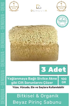 özel  koku yüz cilt beyazlatıcı organik nemlendirici kabak lif beyaz pirinç sabunu 3 adet