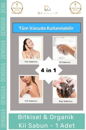 Özel Üretim  Doğal Güzel Kokulu El Yüz Saç Vücut Cilt Orijinal Kil Sabunu - 1 Adet
