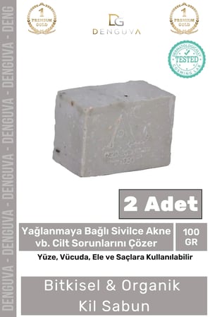  Doğal Güzel Kokulu El Yüz Saç Vücut Cilt Orijinal Kil Sabunu - 2 Adet
