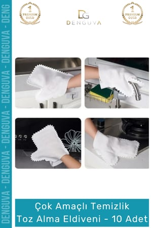 Özel Üretim Yüksek Kaliteli Mikrofiber Pratik Çok Amaçlı Temizlik Toz Alma Eldiveni 10 Adet