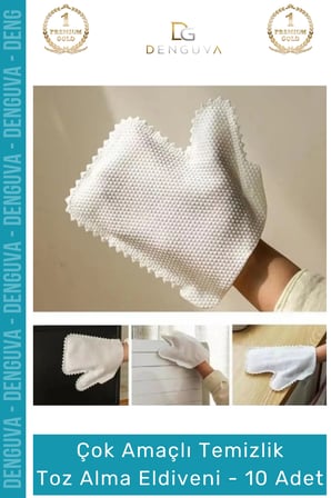 Özel Üretim Yüksek Kaliteli Mikrofiber Pratik Çok Amaçlı Temizlik Toz Alma Eldiveni 10 Adet
