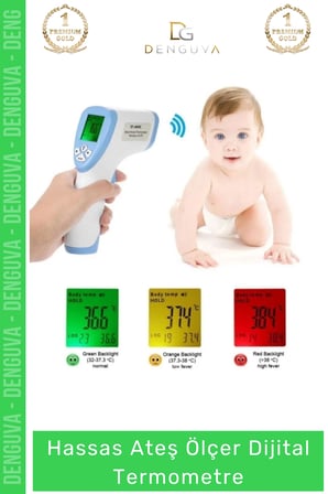Premium Seri Kızılötesi Pilli Temassız Alın Boyun Bilek Hassas Ateş Ölçer Dijital Termometre