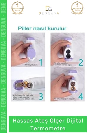 Premium Seri Kızılötesi Pilli Temassız Alın Boyun Bilek Hassas Ateş Ölçer Dijital Termometre
