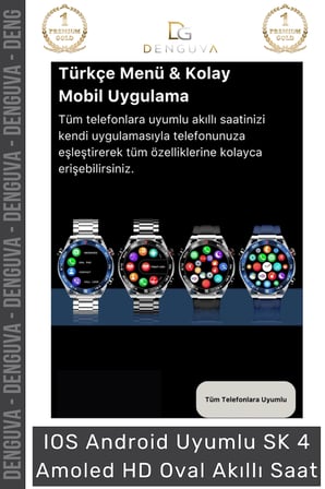 Yeni Nesil SK4 Ultimate Amoled HD Oval Ekran Spor Sağlık Sensörlü IOS Android Uyumlu Akıllı Saat