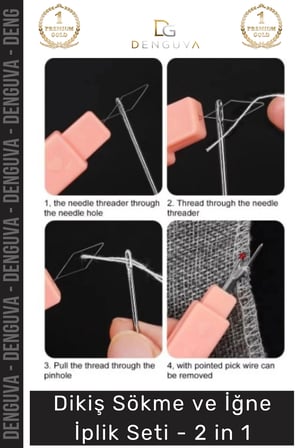 Özel Üretim Çok Fonksiyonlu Ergonomik Tasarım Pratik Hızlı Dikiş Sökme ve İğne İplik Seti 2 in 1