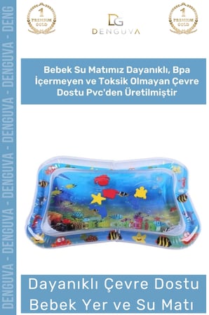 Dayanıklı Sızdırmaz Bebek Aktivite Oyuncağı BPA İçermez Emekleme Zamanı Yatak Minder Su Oyun Matı