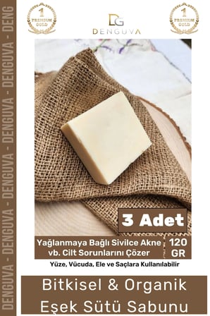  Doğal Güzel Kokulu El Yüz Saç Vücut Cilt Orijinal Bitkisel Eşek Sütü Sabunu 120G - 3 Adet
