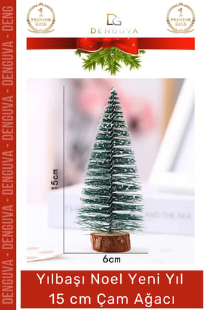 Mini Çam Masaüstü Minyatür Dekorasyon Küçük Süs Kar Yeni Yıl Noel Yapay Sedir Ağacı 15cm 2 Adet