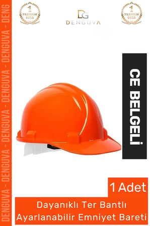 CE Belgeli Dayanıklı Ter Bantlı Ayarlanabilir Şantiye İnşaat İş Güvenliği Turuncu Emniyet Bareti