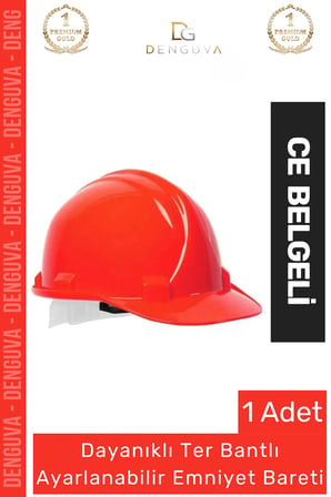 Ce Belgeli Dayanıklı Ter Bantlı Ayarlanabilir Şantiye Inşaat Iş Güvenliği Kırmızı Emniyet Bareti