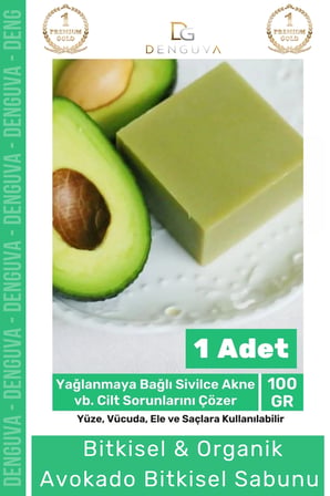 100% Doğal Güzel Kokulu El Yüz Saç Vücut Cilt Onaran Kolajen Etkili Avokado Bitkisel Sabun 1 Adet