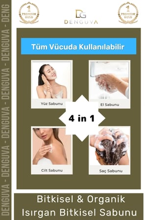 100% Doğal Güzel Kokulu El Yüz Saç Vücut Cilt Onaran Kolajen Etkili Isırgan Bitkisel Sabun 1 Adet
