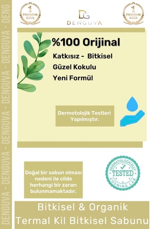 Lüks %100 Doğal Güzel Kokulu El Yüz Saç Vücut Cilt Orijinal Bitkisel Termal Kil Sabunu 100G - 1 Adet
