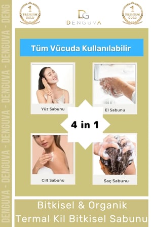 Lüks %100 Doğal Güzel Kokulu El Yüz Saç Vücut Cilt Orijinal Bitkisel Termal Kil Sabunu 100G - 2 Adet
