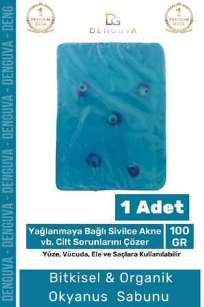 Güzel Kokulu El Yüz Saç Vücut Cilt Orijinal Bitkisel Nazar Boncuklu Okyanus Sabunu 100G - 1 Adet