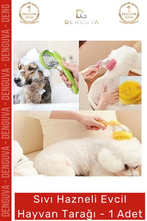 Sıvı Hazneli Şampuan Sabun Silikon Banyo Masaj Yapan Evcil Hayvan Kedi Köpek Tarağı