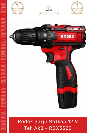#Matkap Profesyonel Torklu Led Işıklı Ergonomik Güçlü Rodex Şarjlı Matkap 12 V Tek Akü Rdx3320