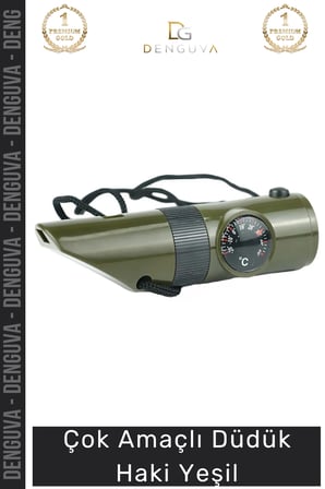 #Düdük Kamp Outdoor Doğa Sporları Acil Durum Sinyal Aparatı Pusula Dayanıklı Şık Çok Amaçlı Düdük Haki