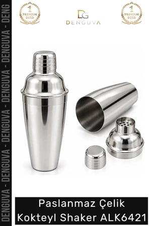 #Shaker Bar İçecek Parti Sunum Barmen Aksesuar Paslanmaz Çelik Kokteyl Shaker Alk6421