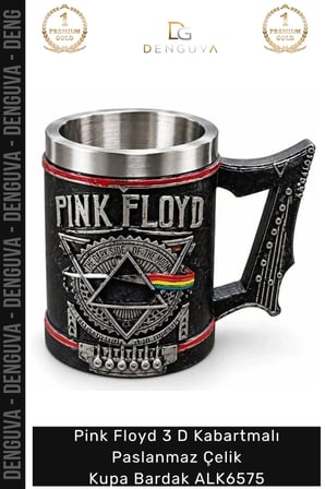 #Kupa Müzik Tasarım Koleksiyon Pink Floyd 3 D Kabartmalı Paslanmaz Çelik Kupa Bardak Alk6575
