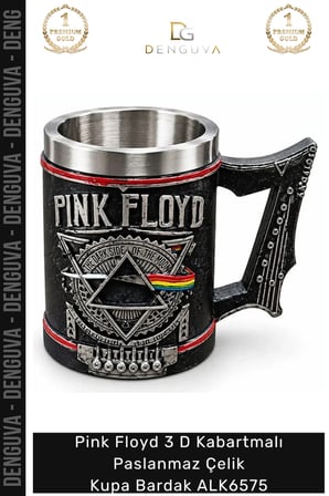 #Kupa Müzik Tasarım Koleksiyon Pink Floyd 3 D Kabartmalı Paslanmaz Çelik Kupa Bardak Alk6575