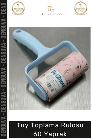 #Petshop Evcil Hayvan Kedi Köpek Kıl Temizleyici Pratik Yapışkanlı Güçlü 60 Yaprak Tüy Toplama Rulo