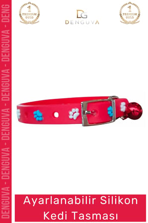 #Petshop Yumuşak Konforlu Ayarlanabilir Şık Dayanıklı Su Geçirmez Esnek Hafif Silikon Kedi Tasması
