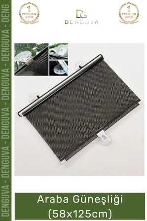 #OtoGüneşlik Makaralı Otomatik Yan Cam Arka Cam Güneş Koruyucu Pratik Araba Güneşliği 58x125cm